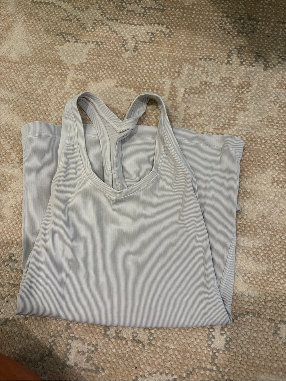 lululemon athletica Light Gray Ribbed Racerback Tank